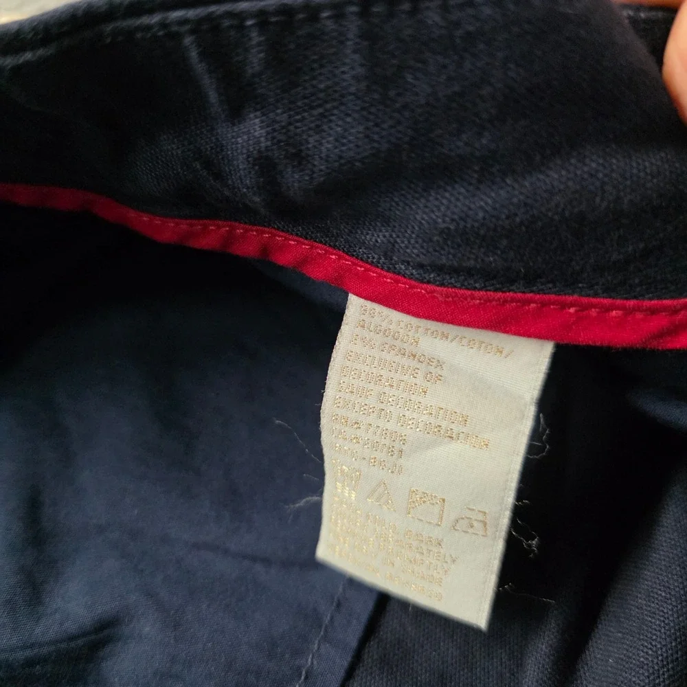 Tommy Hilfiger Womens 18 Chino Pants Navy Blue Stretch Cuffed Cropped Trousers